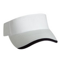 Brushed Cotton Twill Wave Visor w/ Contrast Trim (White/Navy Blue)
